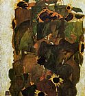 Egon Schiele Sunflowers painting